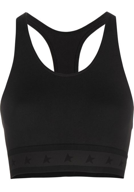 black Golden Goose logo-underband racerback crop top  GOLDEN GOOSE | GWP01363-P00109990289